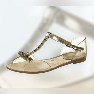 🛍️SALE🛍️ Stuart Weitzman Rubber Bow Accents T-strap Sandals